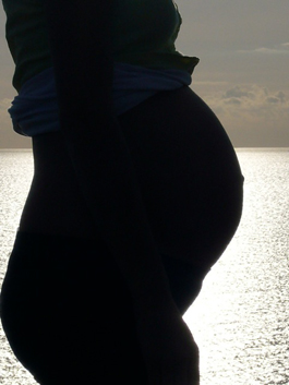 Pregnant woman in peaceful contemplation