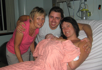 Shelley, Darren and baby Lewis